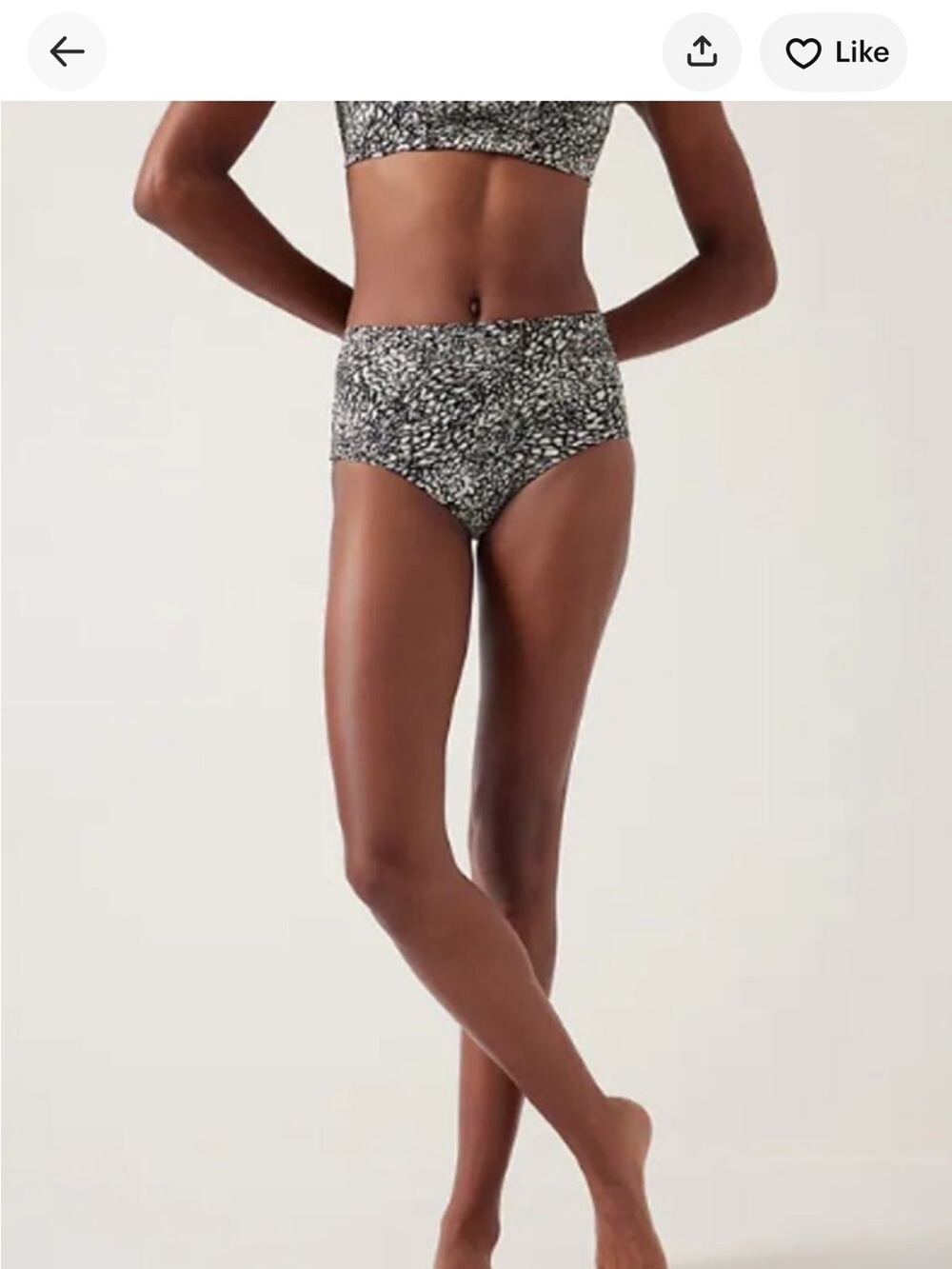Athleta High Waisted Black & White Printed Bikini Bottoms NWOT